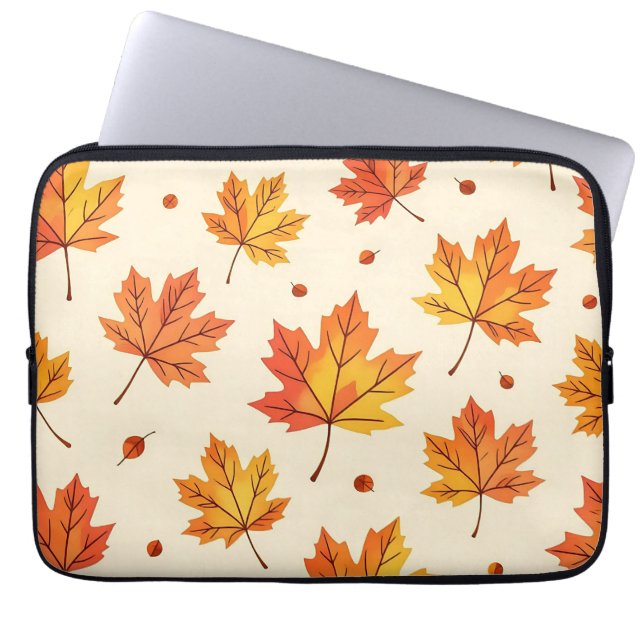 Herbstahornblätter-Fallmuster Laptopschutzhülle (Vorderseite)