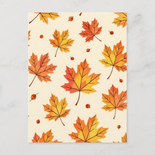 Herbstahornblätter-Fallmuster Postkarte