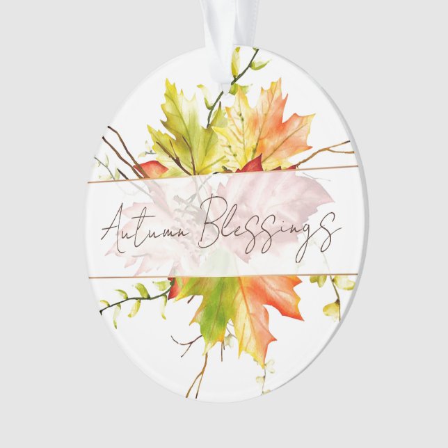 Herbstahornblätter mit individuellem Text   Ornament (Vorderseite)
