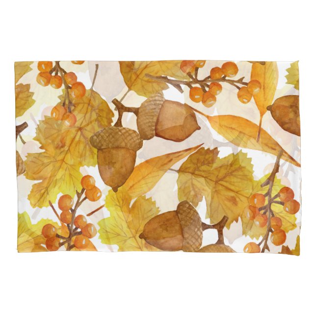 Herbstanzeigen: Design des Aquarellfarben-Erntedan Kissenbezug (Vorderseite)