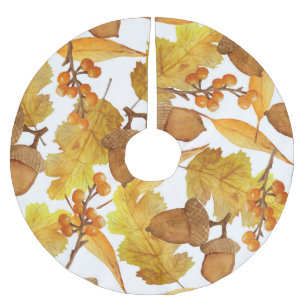 Herbstanzeigen: Design des Aquarellfarben-Erntedan Polyester Weihnachtsbaumdecke