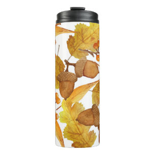 Herbstanzeigen: Design des Aquarellfarben-Erntedan Thermosbecher
