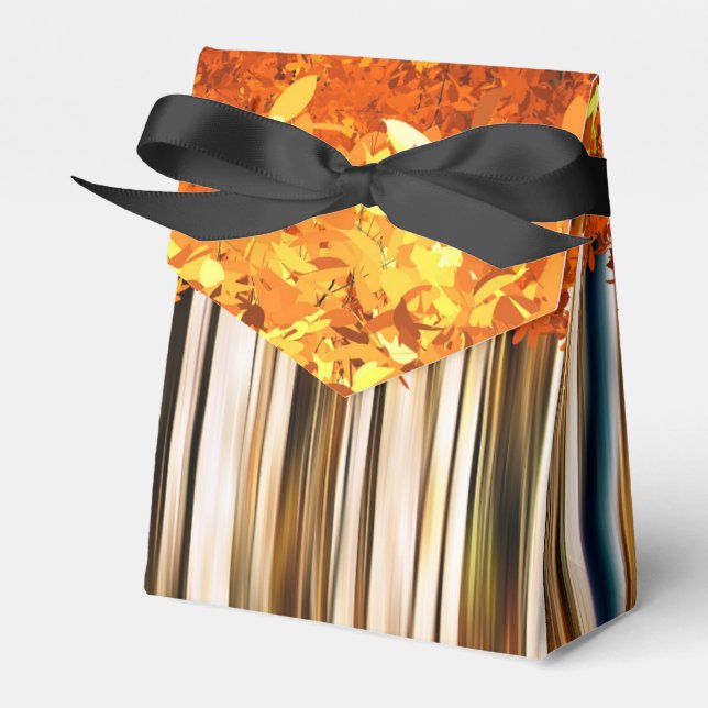 Herbstapelbaumwald Moderne Wälder orange grau Geschenkschachtel (Vorderseite)