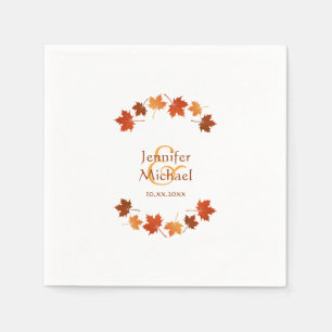 Herbstapfel verlasse rustikale Hochzeit im Herbst Serviette