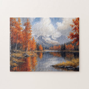 Herbstasphaltierte Wälder und Berge Landschaft