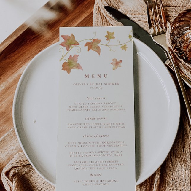 Herbstausgang Elegantes Herbstereignis Menükarte (Von Creator hochgeladen)