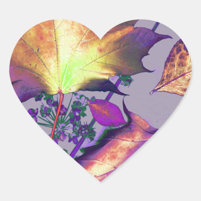 Herbstausgänge in Lilac Herz-Aufkleber (Vorderseite)