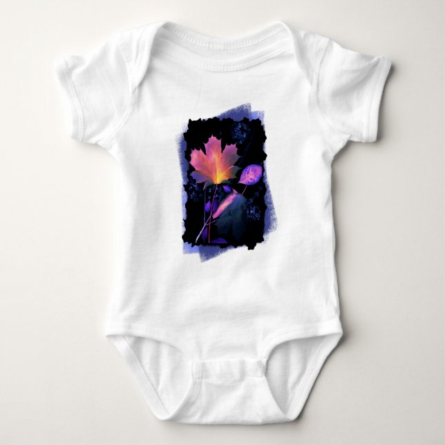 Herbstausgänge in Neon und Blau Baby Strampler (Vorderseite)