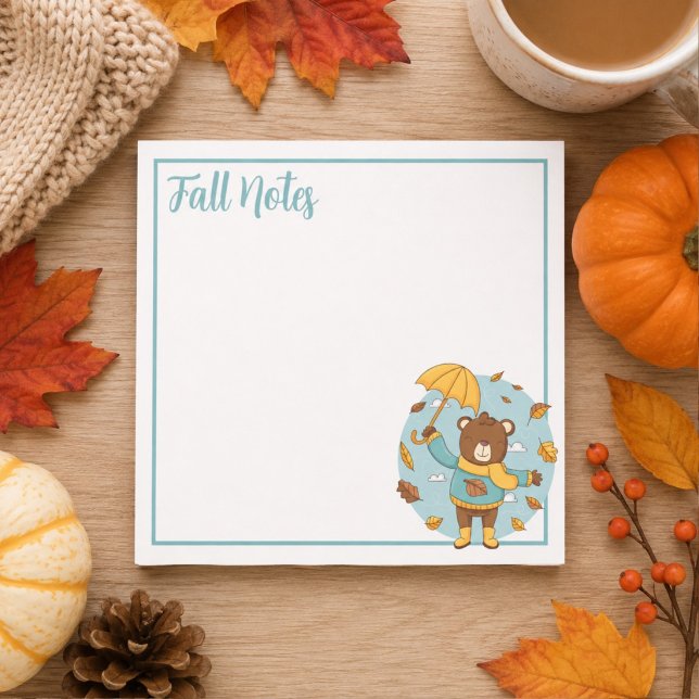 Herbstbär Blätter  Post-it Klebezettel (Von Creator hochgeladen)