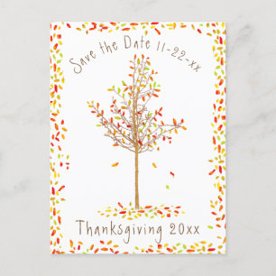 Herbstbaum-Erntedank Save the Date Einladungspostkarte