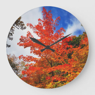 Herbstbaum Große Wanduhr