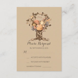 Herbstbaum-Hochzeits-RSVP-Karten RSVP Karte