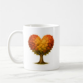 Herbstbaum in Herzform Kaffeetasse