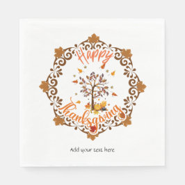 Herbstbaum Mandala Fall Foliage & Erntedank Serviette
