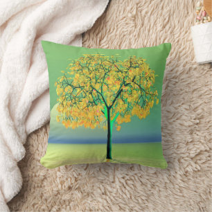 Herbstbaum Sunset Throw Kissen