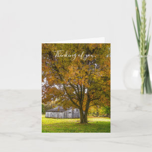 Herbstbaum und Stall painterly Denken Sie an Ihr A Karte