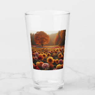 Herbstbäume/Feld mit Mäuse Glas