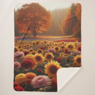 Herbstbäume/Feld mit Mäuse Sherpadecke