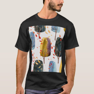 Herbstbäume: Handgemalte Wasserfarbe Nahtlos T-Shirt