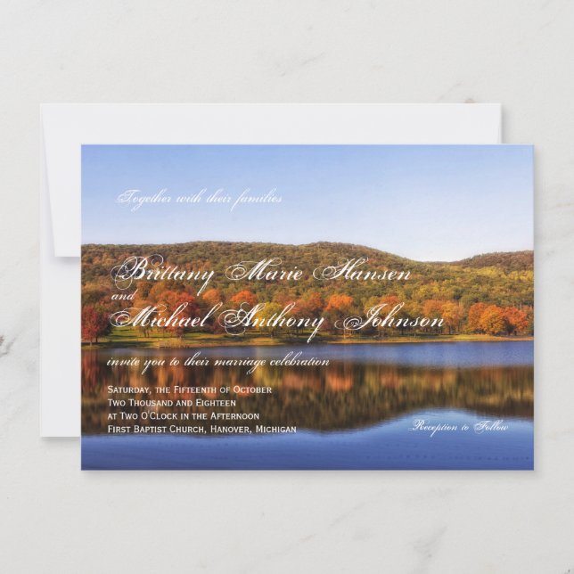 Herbstbaume Landschaft Hochzeiten Einladungen (Vorderseite)
