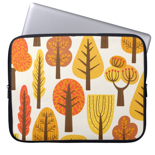 Herbstbäume, nahtloses Muster. Laptopschutzhülle (Vorderseite)