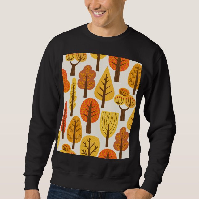 Herbstbäume, nahtloses Muster. Sweatshirt (Vorderseite)