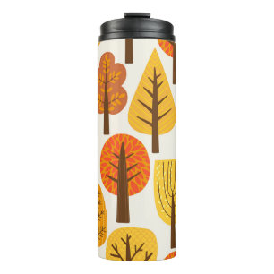 Herbstbäume, nahtloses Muster. Thermosbecher