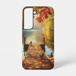 Herbstbäume & See mit Enten Samsung Galaxy Hülle