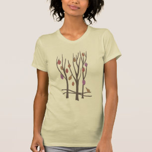 Herbstbäume und Blätter fallen lila Pinks T - Sh T-Shirt