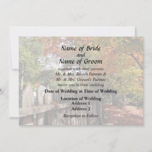 Herbstbäume und Eiszäune Hochzeitslieferungen Einladung