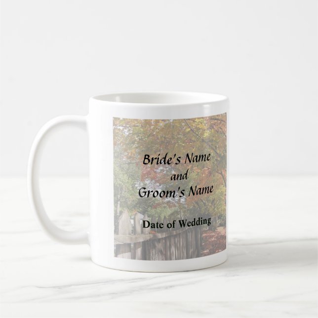 Herbstbäume und Picketzaun Kaffeetasse (Links)