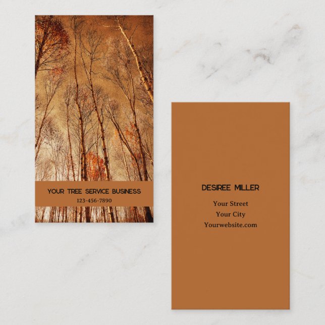 Herbstbäume Vintager Braunwaldwald Visitenkarte (Vorne/Hinten)