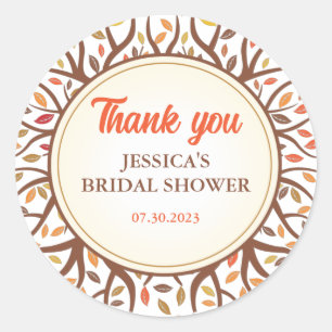 Herbstbaumfallende Blätter fallen Brautparty Runder Aufkleber