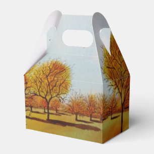 Herbstbaumlandschaft landschaftliche Kunstmalerei Geschenkschachtel