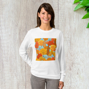 Herbstbaummuster Fallfolien T-Shirt