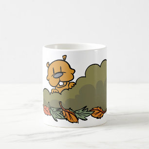Herbstbeber Verstecken der Kaffeepause Tasse