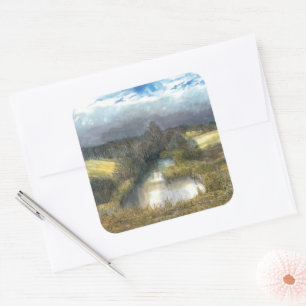 Herbstbecken Quadratischer Aufkleber