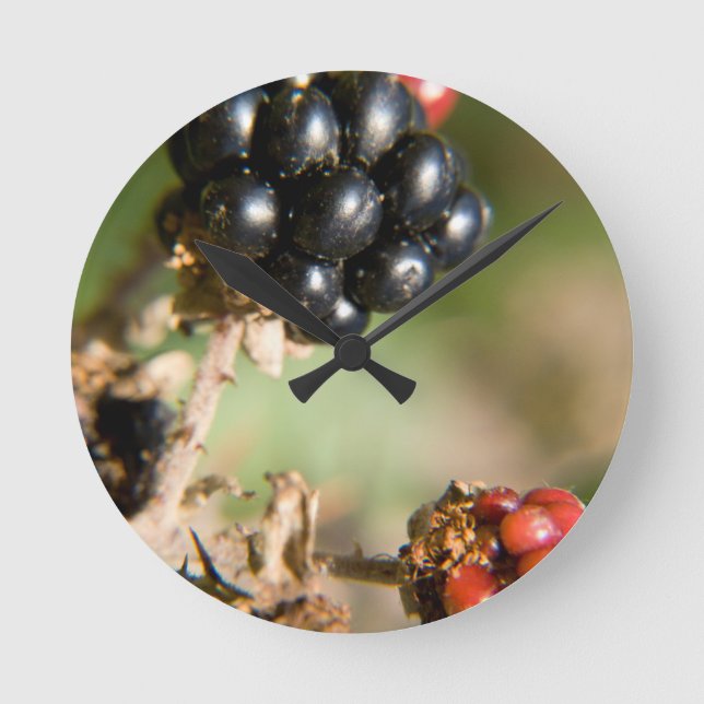 Herbstbeeren Runde Wanduhr (Vorderseite)