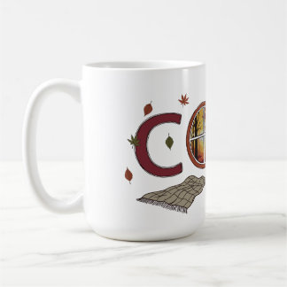 Herbstbehagliches Design mit sinkenden Blätter Kaffeetasse