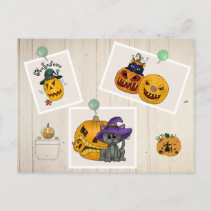 Herbstbild Hallween Postkarte
