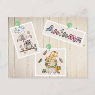 Herbstbild Muster Postkarte