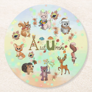 Herbstbild  runder pappuntersetzer