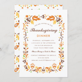 Herbstblatt Erntedank Abendessen Einladung