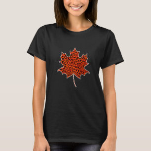 Herbstblatt Für Männer Frauen Blatt Orange Leopard T-Shirt