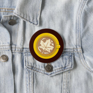 Herbstblatt Kaffee Latte Button