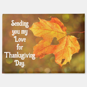 Herbstblatt mit Herz Thanksgiving Magnet