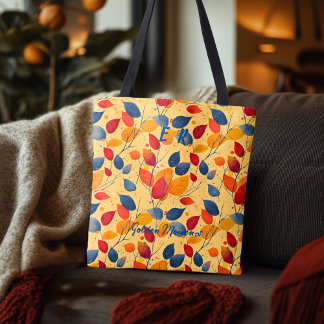 Herbstblatt-Muster – Farbige botanische Herbstland Tasche