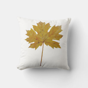 Herbstblatt orange braun Wasserfarbe. Kissen