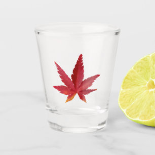 Herbstblatt Rot Schnapsglas