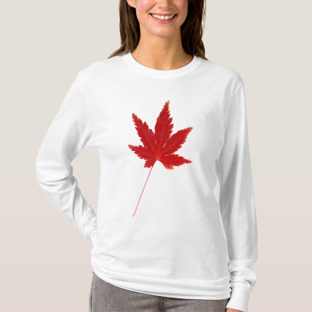Herbstblatt Roter Single T-Shirt (Vorderseite)